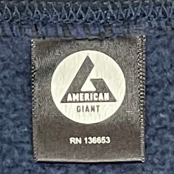 American Giant Bomber Jacket XL Navy Made in USA Cotton Fleece Mens - Picture 10 of 13